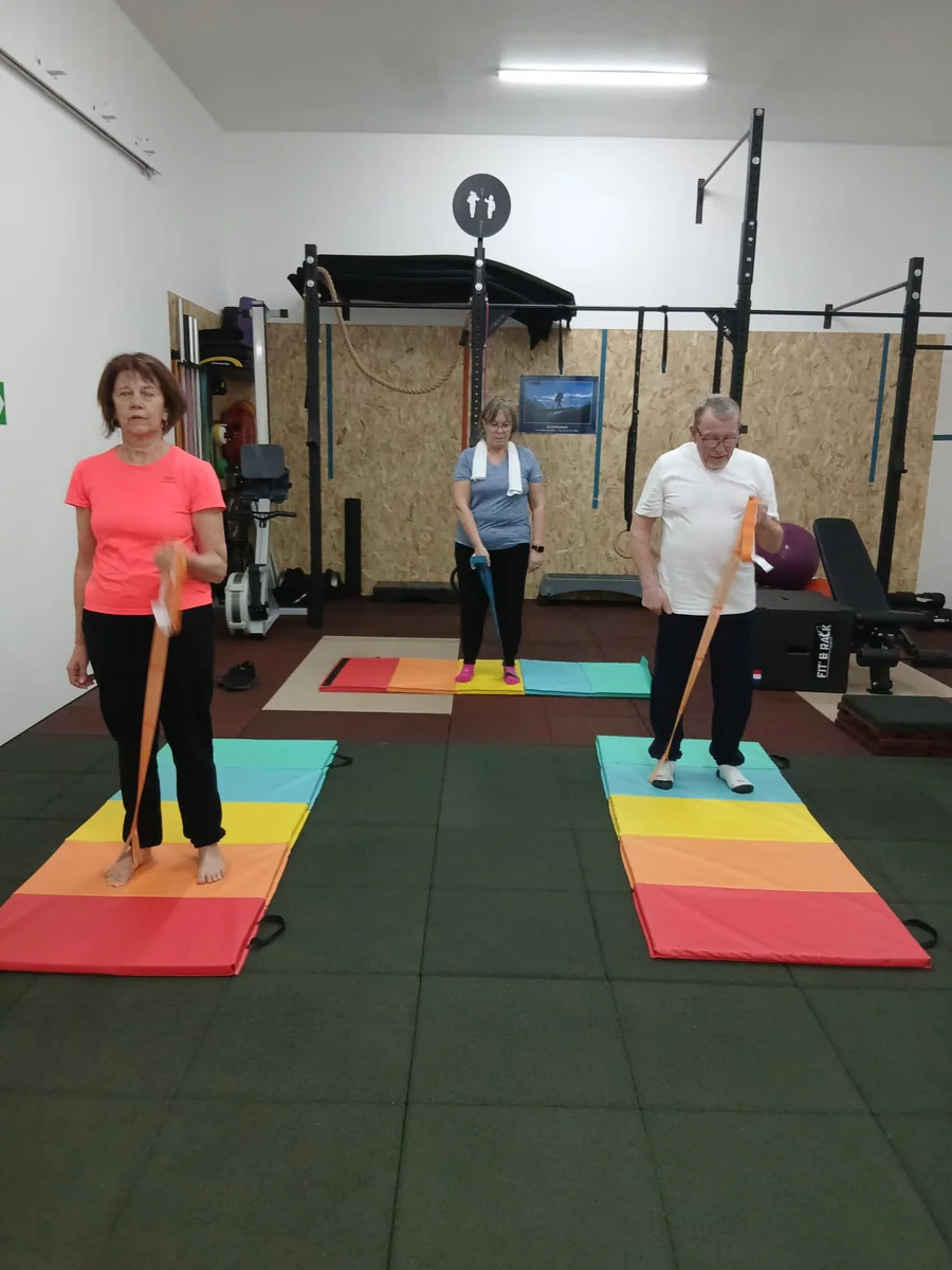 Test d'évaluation des capacités physiques et de l'équilibre lors du bilan sport-santé Gymouv'